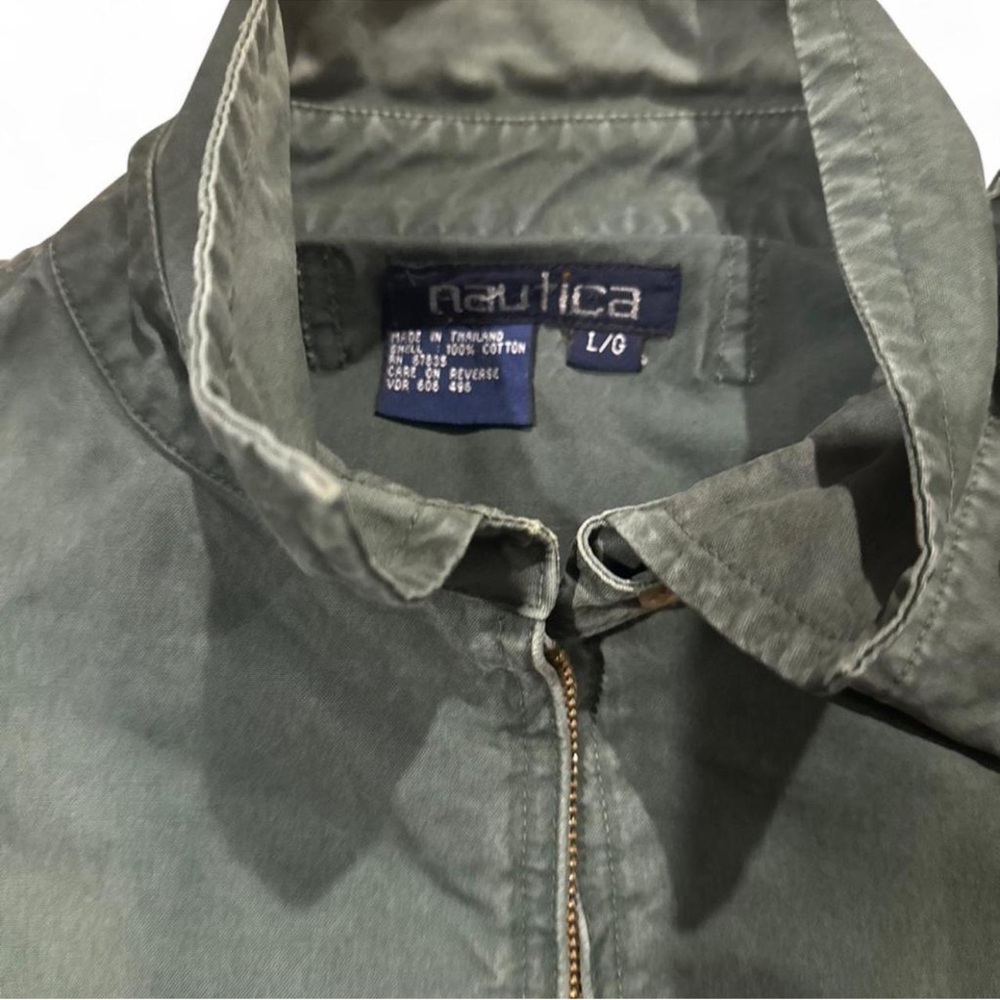 Vintage Nautica Green Bomber Jacket Size Men’s Large - Picture 9 of 9